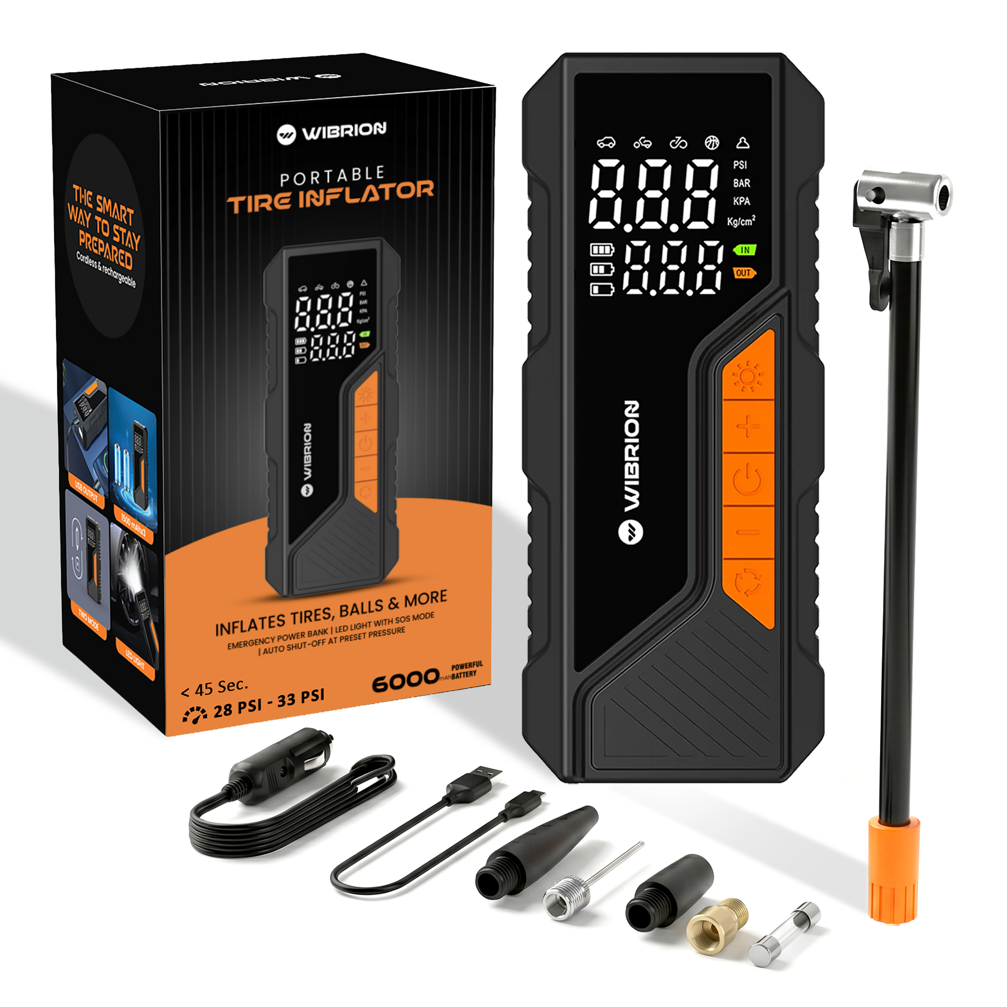 Wibrion Portable Tire Inflator Kit
