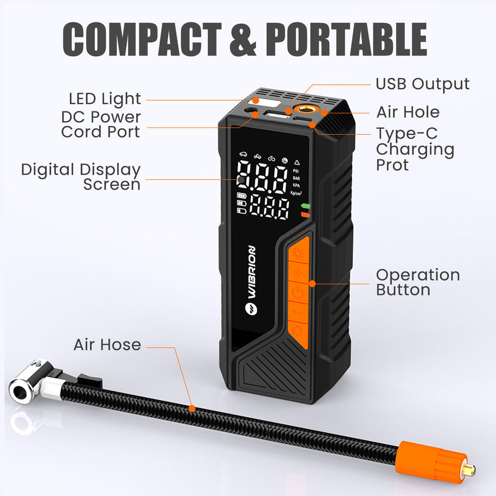 Wibrion Portable Tire Inflator Kit