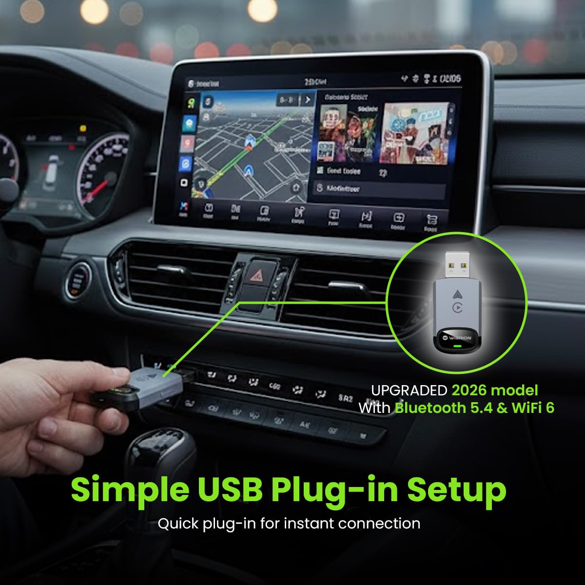 Wibrion Wireless CarPlay & Android Auto Adapter