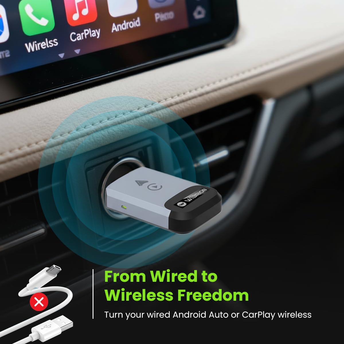 Wibrion Wireless CarPlay & Android Auto Adapter