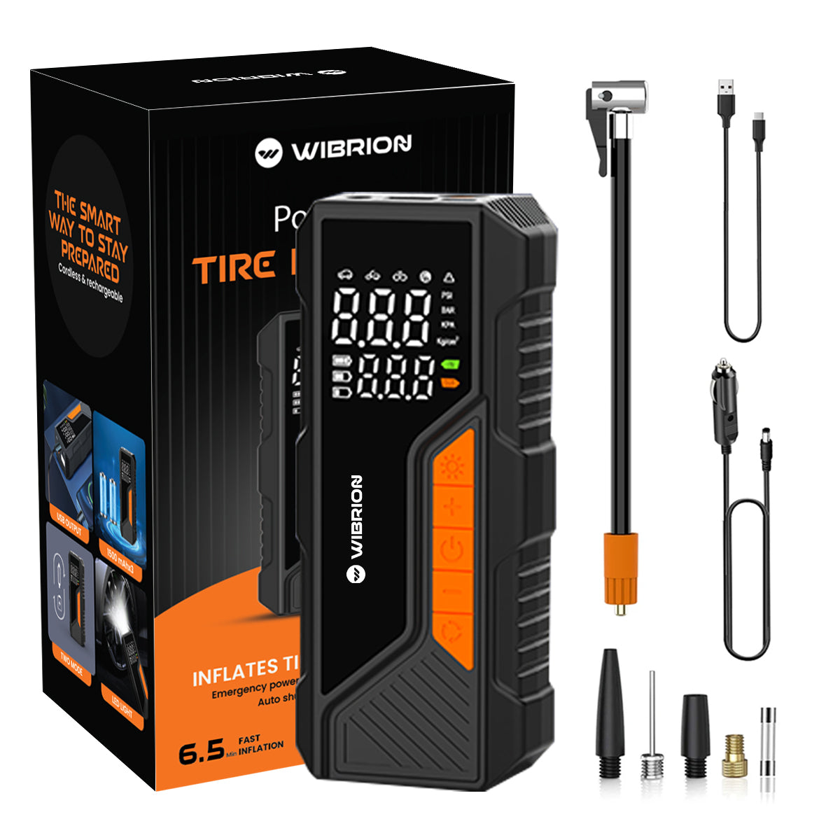 Wibrion Portable Tire Inflator Kit